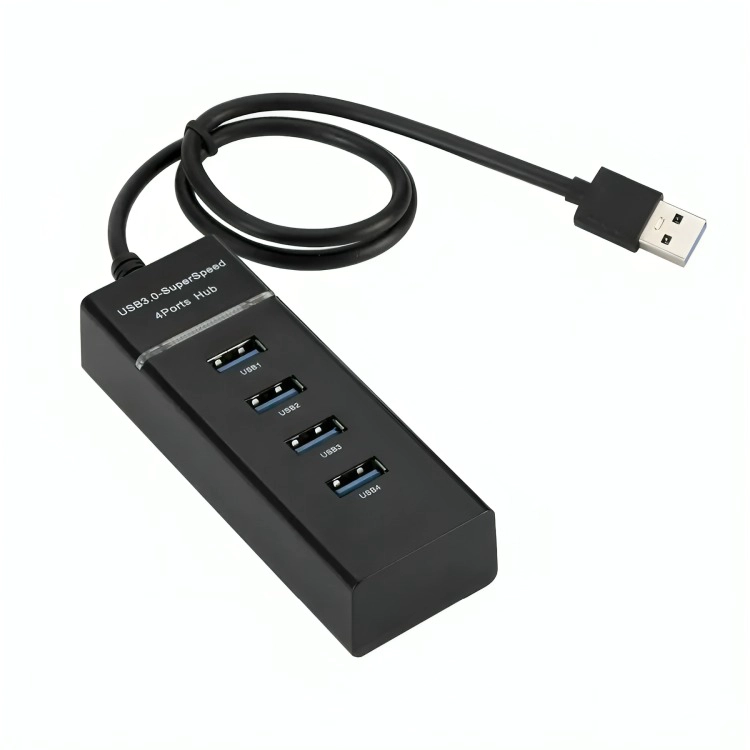 HUB USB 3.0 4 PUERTOS DE ALTA VELOCIDAD INDICADOR LED AZUL - 1