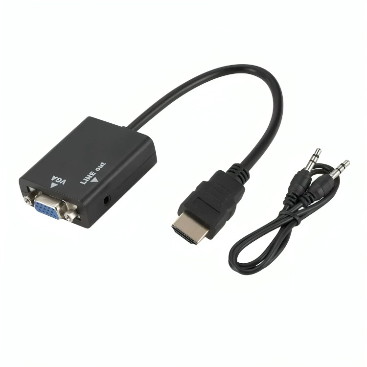 ADAPTADOR CABLE DE CONVERSION HDMI A VGA + AUDIO HD - 3