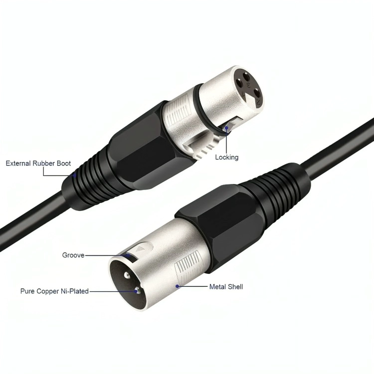 CABLE XLR MACHO HEMBRA BALANCEADO DE 1 METRO - 2