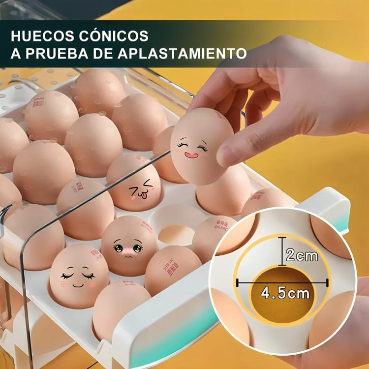 ORGANIZADOR DE HUEVOS CAJA PARA 40 HUEVOS 2 NIVELES - 2