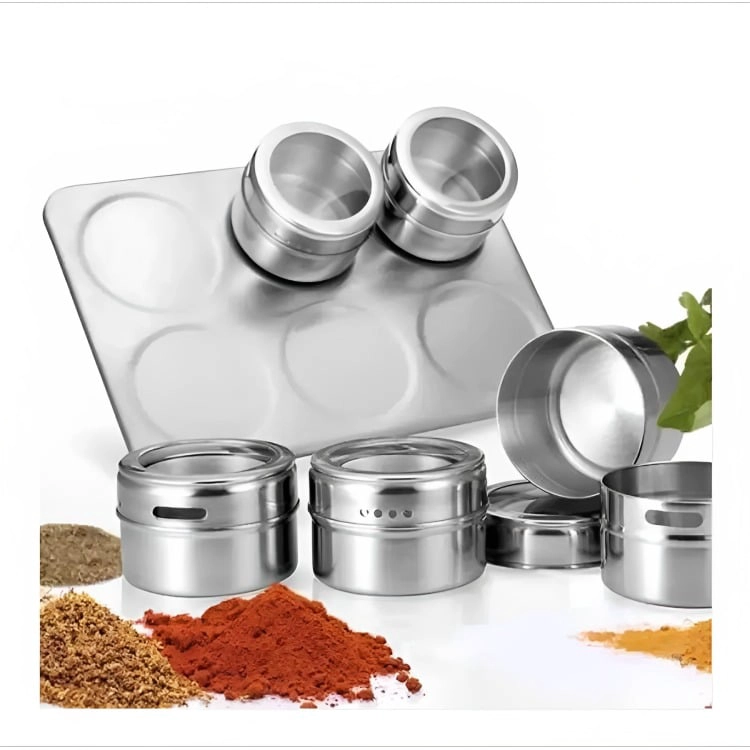 ORGANIZADOR CONDIMENTOS COCINA 6 PIEZAS FRASCOS ESPECIEROS - 2