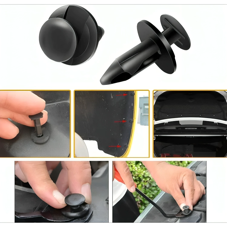 SET CLIP REMACHE PLASTICO SUJECION PARA COCHE BROCHES AUTOS - 3