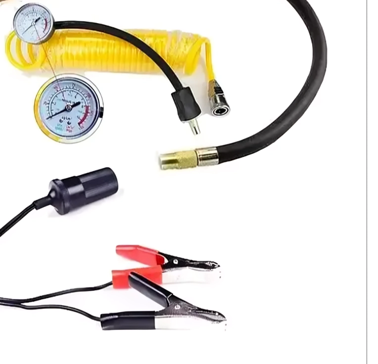 COMPRESOR DE AIRE DOBLE CILINDRO 12V INFLADOR NEUMATICOS - 1
