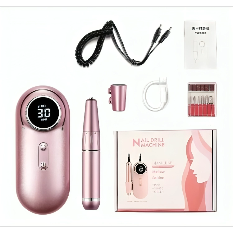 TORNO DE UÑAS INALAMBRICO PANTALLA LCD 30000 RPM MANICURA - 3