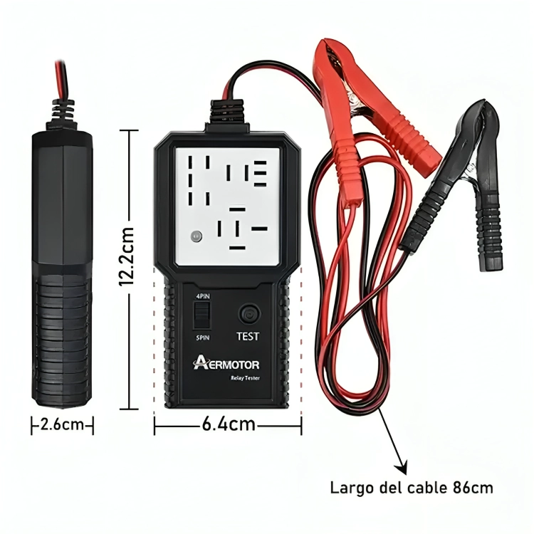 PROBADOR PORTATIL DE RELE  DE AUTO 12V - 24V / 4PIN - 5PIN - 2