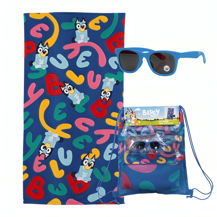 SET TOALLA 70×140 CM. + LENTES DE AGUA /BLUEY LETRAS – MASHINI - 3