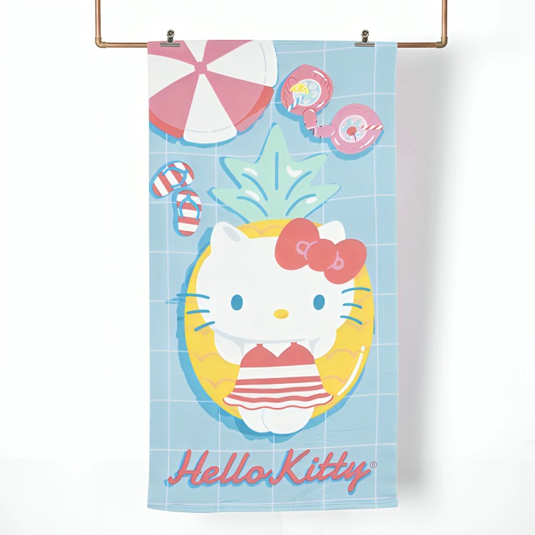 TOALLA DE PLAYA 70×140 CM + BOLSO / HELLO KITTY BESTIES – MASHINI - 1