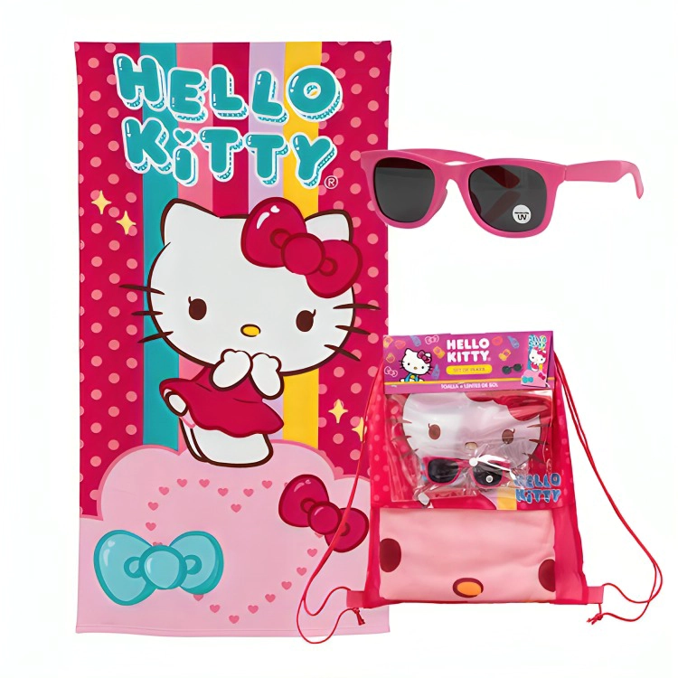 SET TOALLA 70×140 CM. + LENTES DE AGUA /HELLO KITTY PUNTO – MASHINI - 2