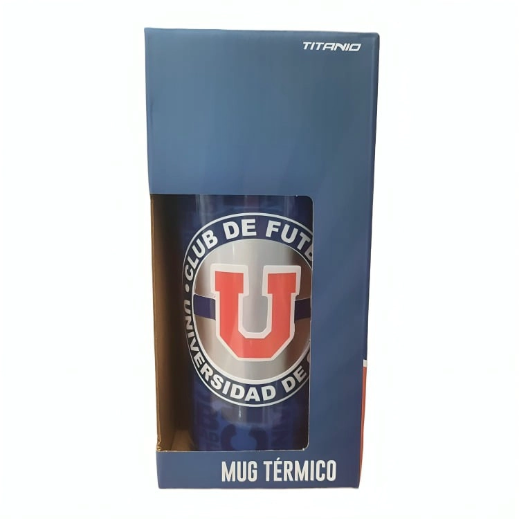 MUG TERMICO LOGO PLATEADO U DE CHILE - 2
