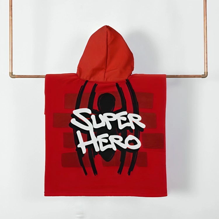 TOALLA DE PLAYA CON CAPUCHA SPIDERMAN SUPER - 1
