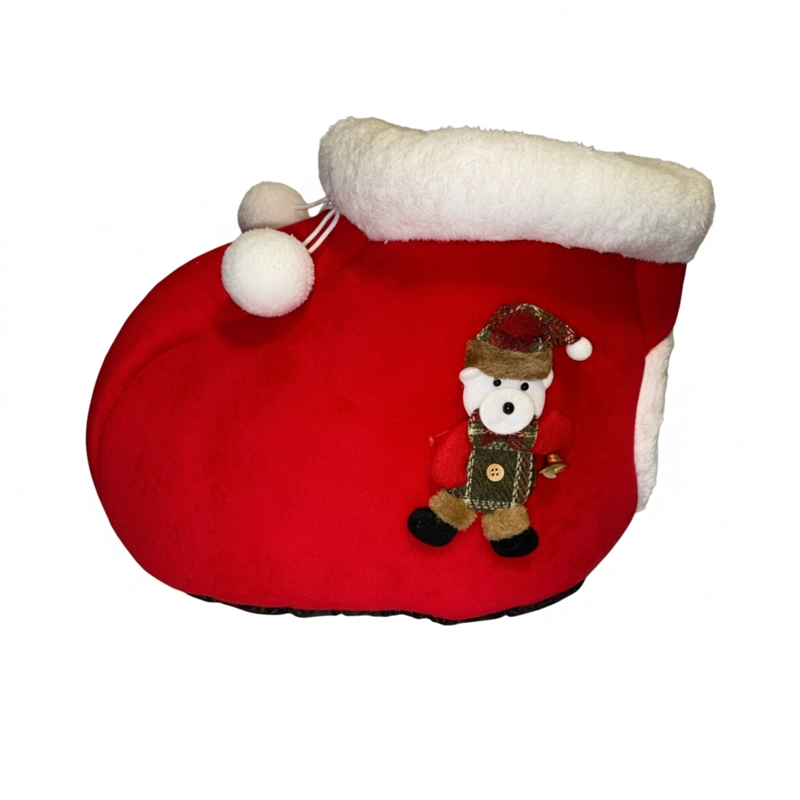 CAMA MASCOTA BOTA OSO COLOR ROJO - 5