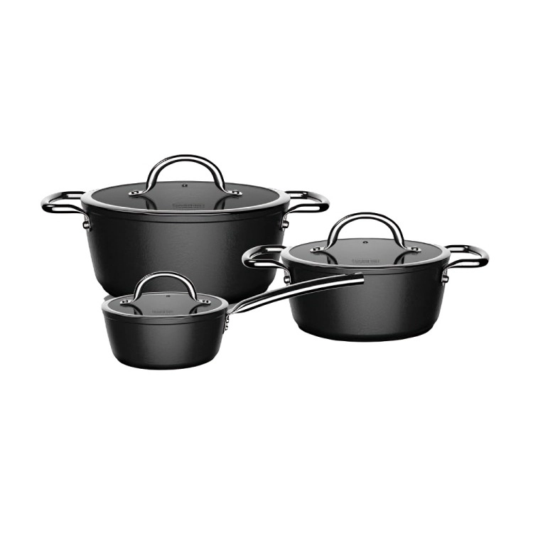 BATERIA DE COCINA 6 PIEZAS ALUMINIO FORJADO BLACK - 5