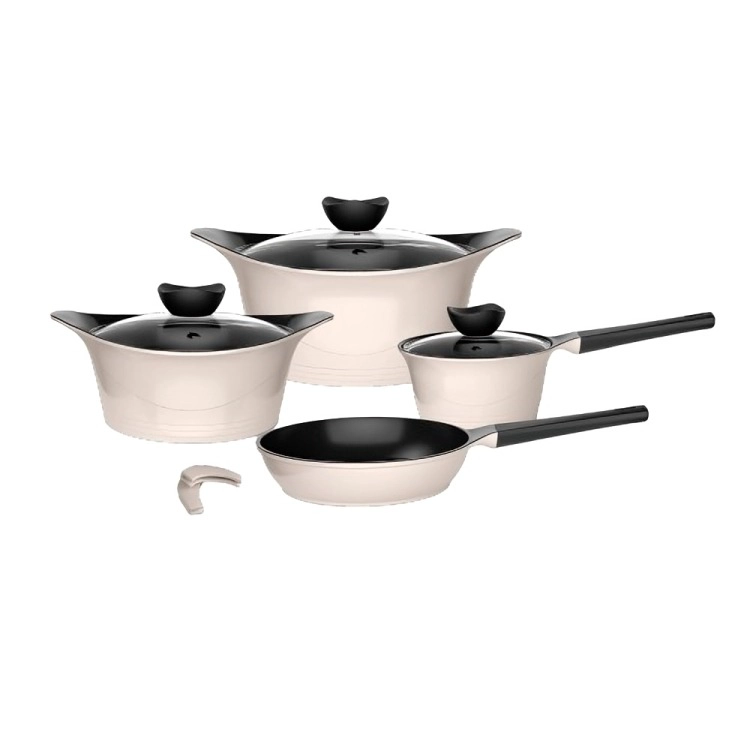 BATERIA COCINA ALUMINIO FUNDIDO 7 PIEZAS FORTIS BEIGE - 1