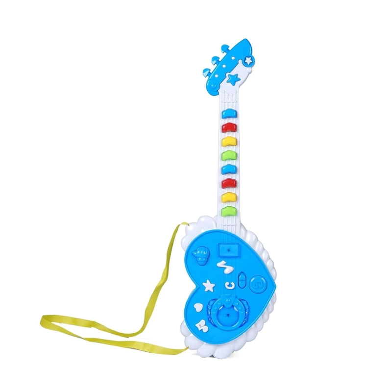 PACK X 3 GUITARRA JUGUETE ROCK LUCES SONIDOS INSTRUMENTO MUSICAL NIÑA CELESTE - 3