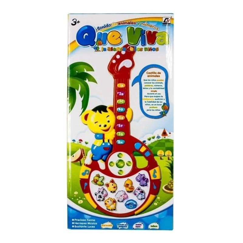 PACK X 3 GUITARRA OSO QUE VIVA LA ALEGRIA CAJA INSTRUMENTO MUSICAL DE JUGUETE - 3