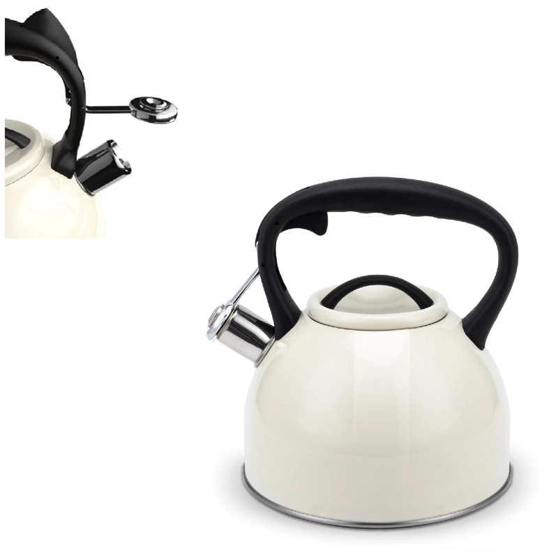 TETERA ACERO INOXIDABLE CON MANGO 3 LITROS CREMA SELENE WENS - 1