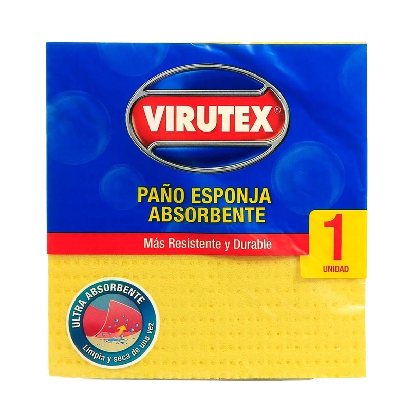 PACK X 4 PAÑO ESPONJA ULTRA ABSORBENTE 1 UND – VIRUTEX - 4