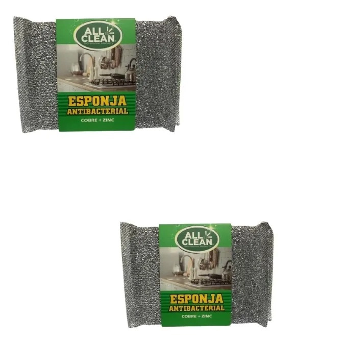 PACK X 4 ESPONJA DE COBRE + ZINC ANTIBACTERIAL 2 UNIDADES – ALL CLEAN - 3