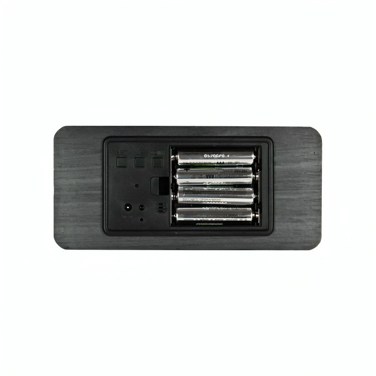 RELOJ DIGITAL LED TIPO MADERA ZEN NEGRO - 2