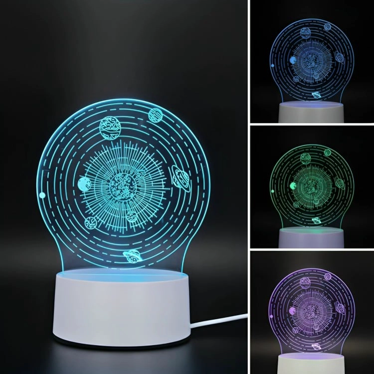 LAMPARA LED RGB VISUALIZACION 3D SISTEMA SOLAR - 1