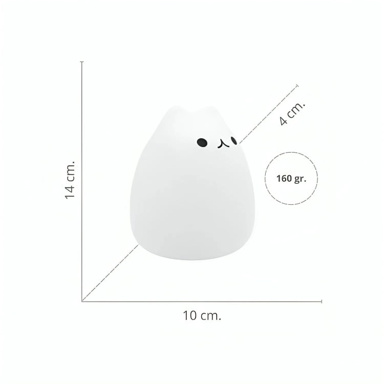 LAMPARA DE NOCHE DE SILICONA LED RGB SQUISHY GATITO - 2
