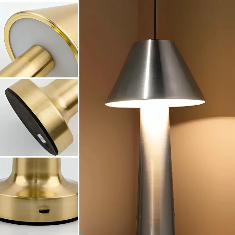 LAMPARA DE MESA TOUCH LED RECARGABLE USB PLATEADA - 4