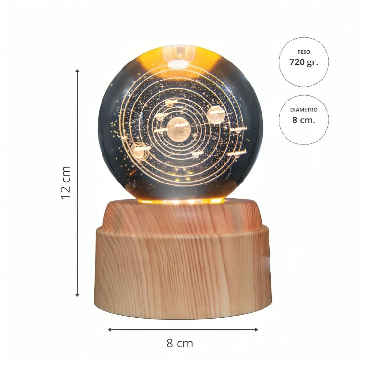 LAMPARA BOLA DE CRISTAL LED  SISTEMA SOLAR - 3