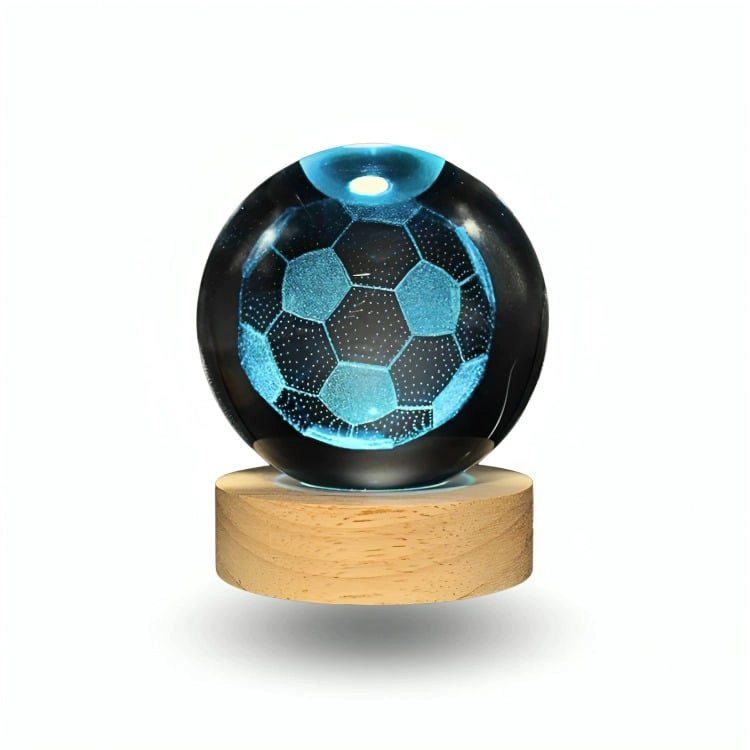 LAMPARA BOLA DE CRISTAL LED RGB COLORES FUTBOL - 1