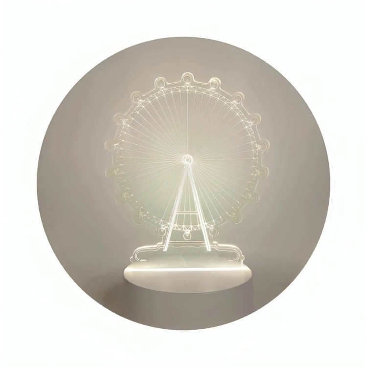 LAMPARA LED DE MESA 3D USB LUZ RUEDA FORTUNA - 1
