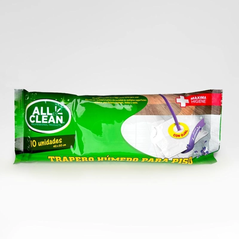 PACK X 4 PAÑO HUMEDO PARA PISO 10 UND / LAVANDA – ALL CLEAN - 2