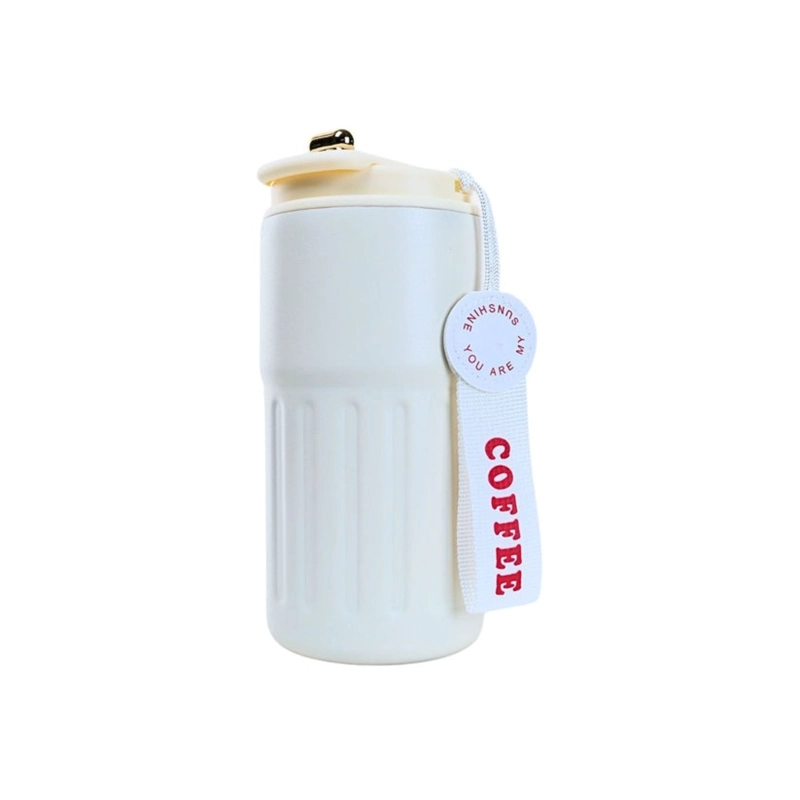VASO TE RMICO DE ACERO INOXIDABLE TERMOMETRO 460 ML BLANCO - 3