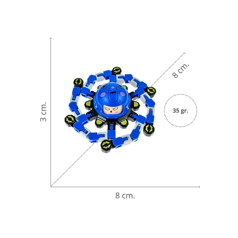 JUGUETE FIDGET SPINNER TRANSFORMABLE ANTIESTRE S AZUL - 4