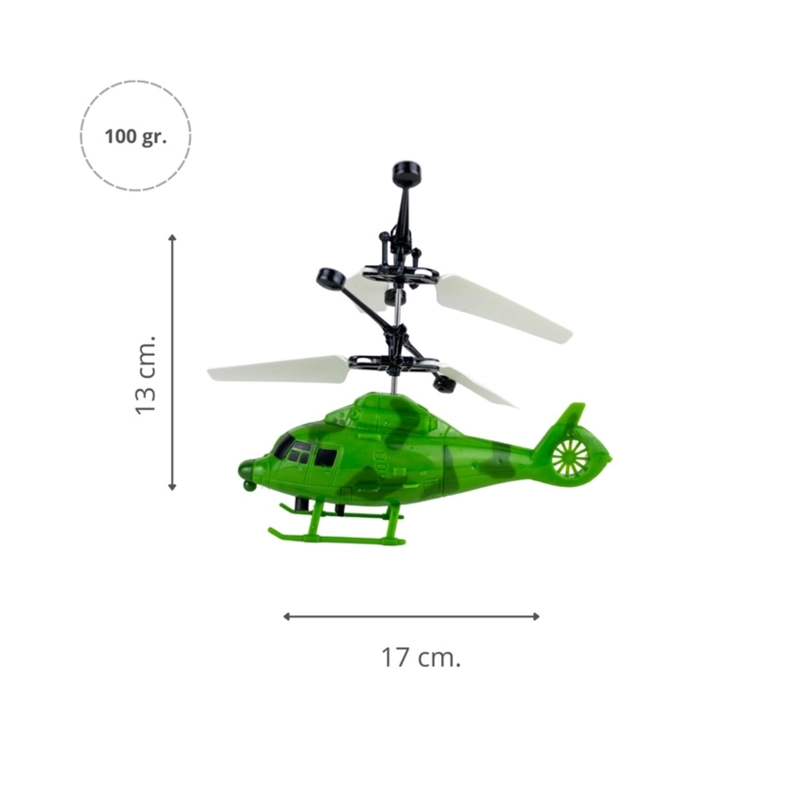 HELICOPTERO DE JUGUETE VOLADOR POR INDUCCION CON CONTROL REMOTO MILITAR - 2