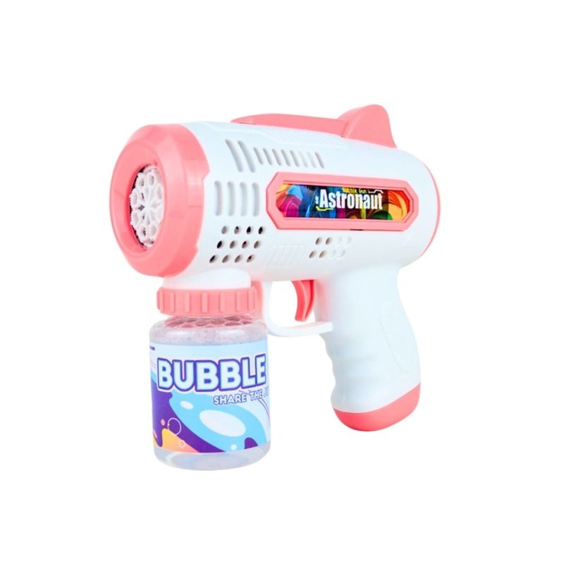 LANZADOR DE BURBUJAS ELE CTRICO CON LUCES LED ROSADA - 3