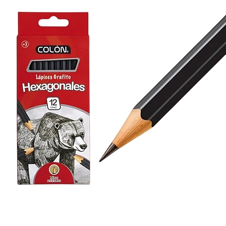 PACK 4 LAPICES GRAFITO HEXAGONAL 12 UND. – COLON - 1