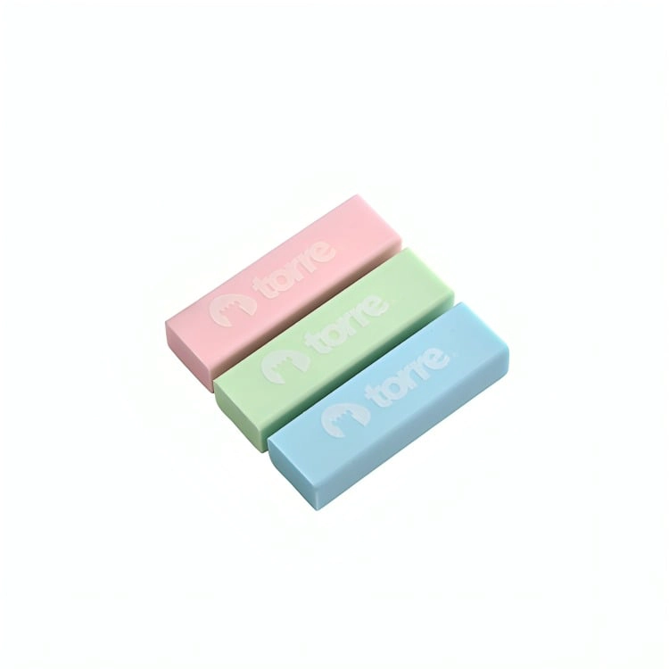 PACK 4  SET DE GOMAS COLORES PASTELES 3 UNIDADES BLISTER – TORRE - 2
