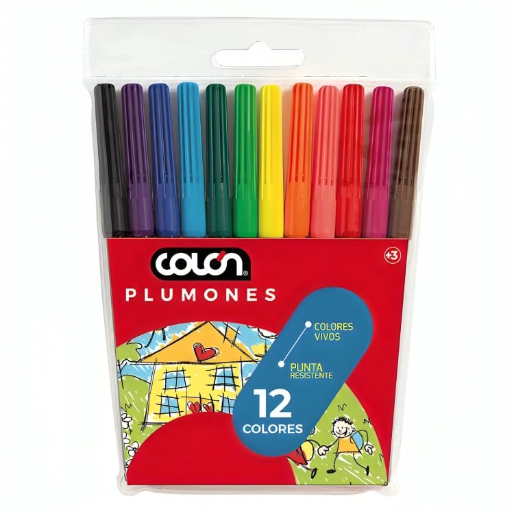 PACK 4 PLUMONES DIBUJO 12 COLORES – COLON - 1