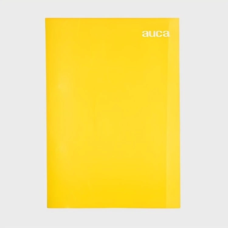 PACK 4 ARCHIVADOR PLASTIFICADO CON GUSANO / AMARILLO – AUCA - 1