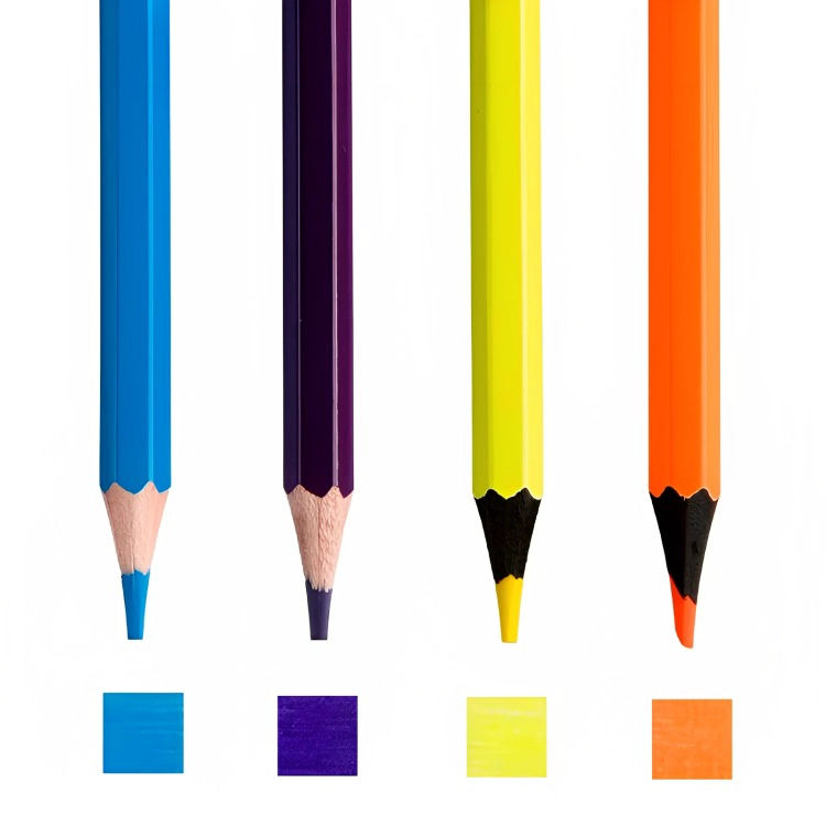 PACK 3 LAPICES DE COLORES HEXAGONALES 12 UNIDADES + 2 NEON – TORRE - 2