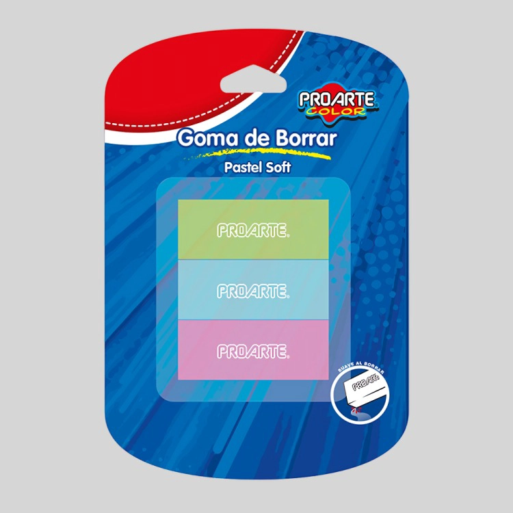 PACK 4 GOMAS COLOR PASTEL 3 UNIDADES - 1