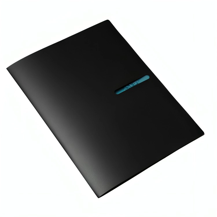 PACK 4 CARPETA 5 BOLSILLOS NEGRO - 1