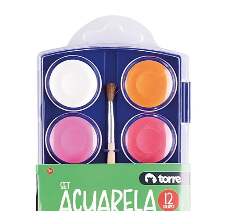 PACK 3 SET ACUARELA 12 COLORES – TORRE - 1