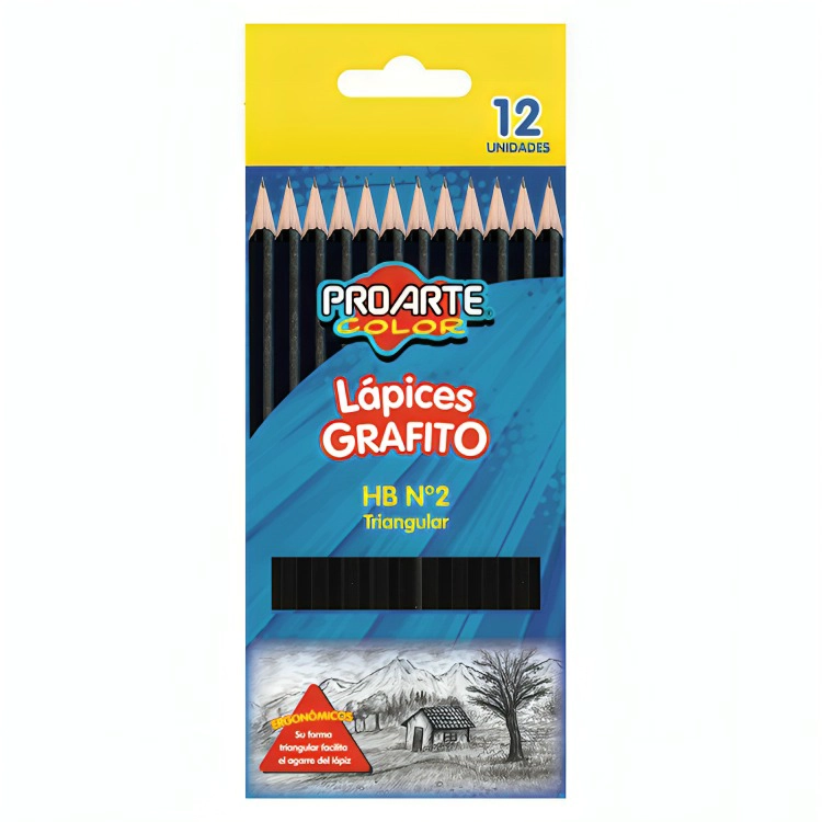 PACK 3 LAPICES GRAFITO TRIANGULAR HB N°2 12 UNIDADES – PROARTE - 3