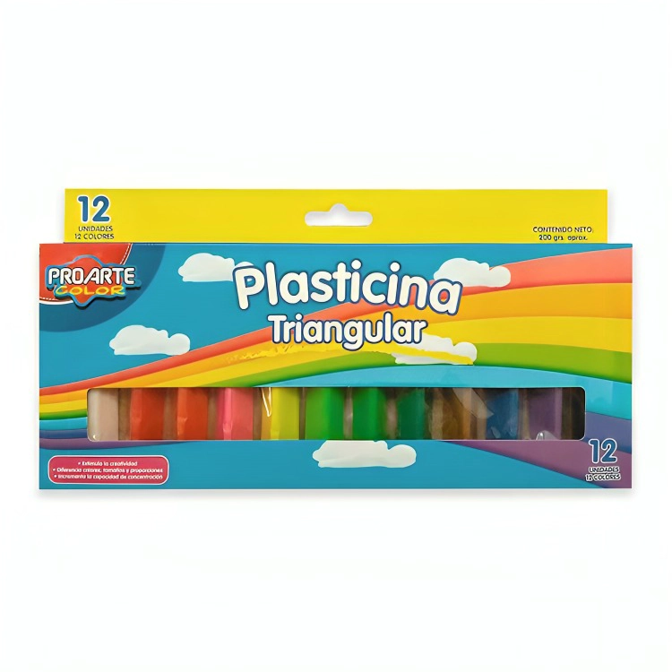 PACK 4 PLASTICINA TRIANGULAR PLASTICOLOR PROARTE - 3