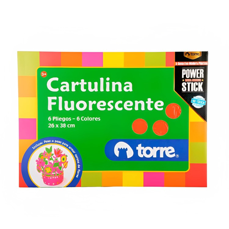 PACK 3 BOLSON DE CARTULINA FLUOR 6 HOJAS IMAGIA – TORRE - 2