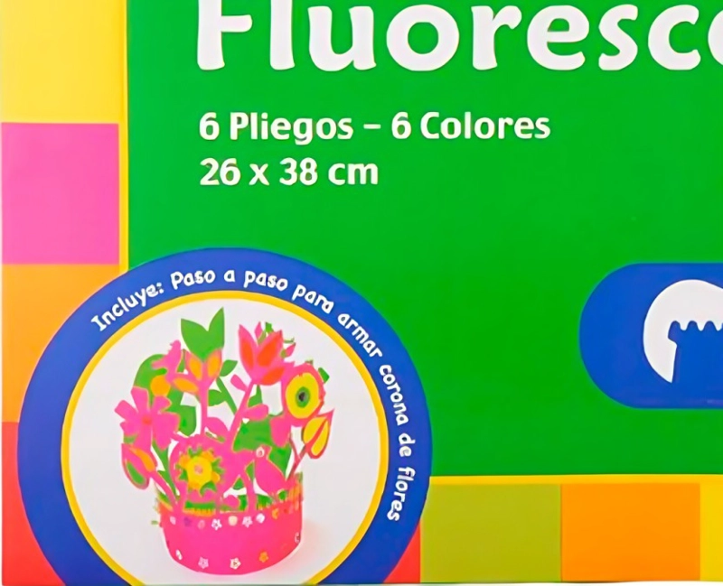 PACK 3 BOLSON DE CARTULINA FLUOR 6 HOJAS IMAGIA – TORRE - 3