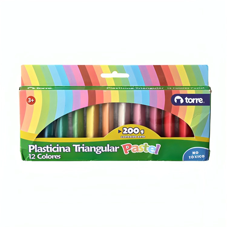 PACK 4 PLASTICINAS TRIANGULAR PASTEL 12 COLORES - 2