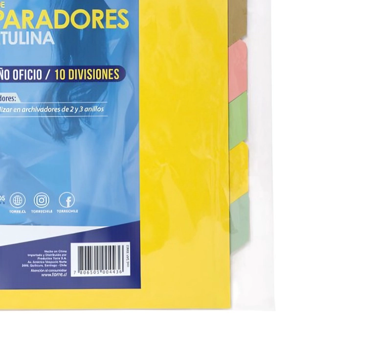 PACK 4 SEPARADOR OFICIO CARTULINA 10 POSICIONES - 1