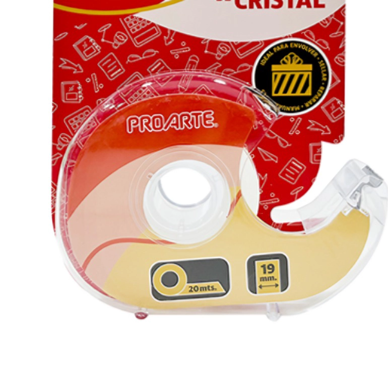 PACK 3 CINTA CRISTAL C/DISPENSADOR 19MM. X20M. – PROARTE - 2