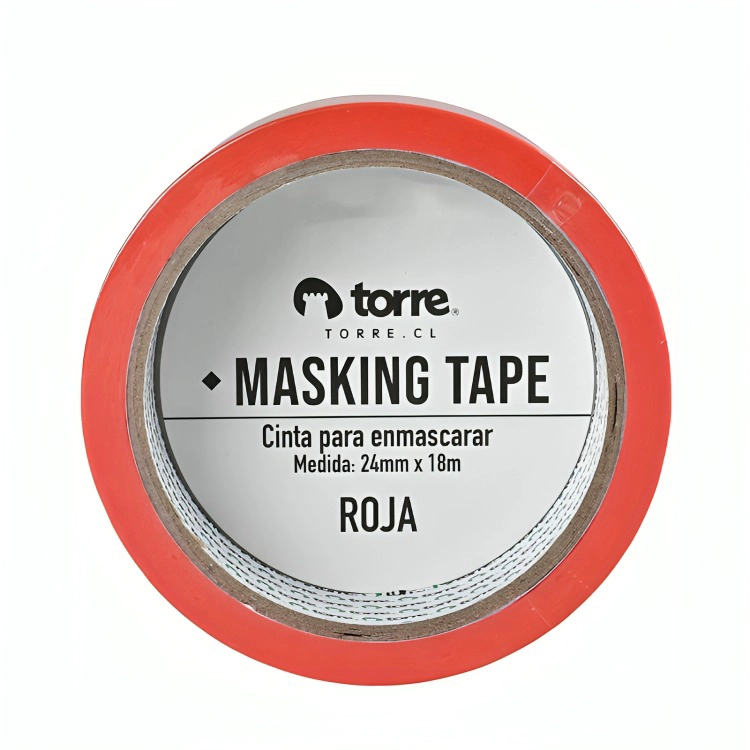 PACK 3 CINTA MASKING ROJO 24MM. X18M. – TORRE - 3
